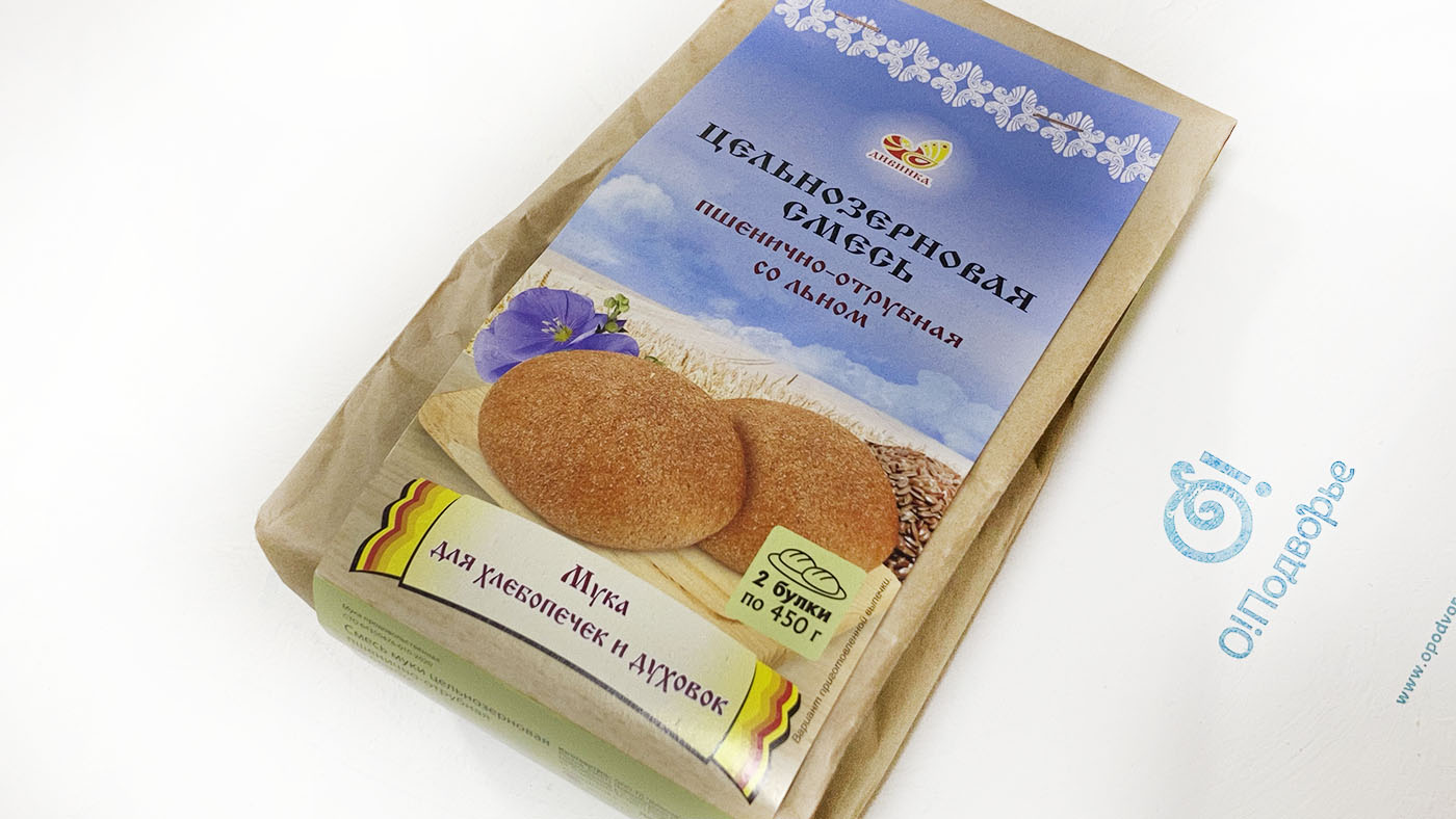 Цельнозерновая смесь пшенично-отрубная со льном ДИВИНКА 700 грамм