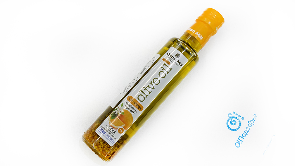 Масло оливковое нерафинированное  высшего качества с апельсином Extra Virgin Olive Oil Cretan Mill, Греция (на разв.),  0,25 л.