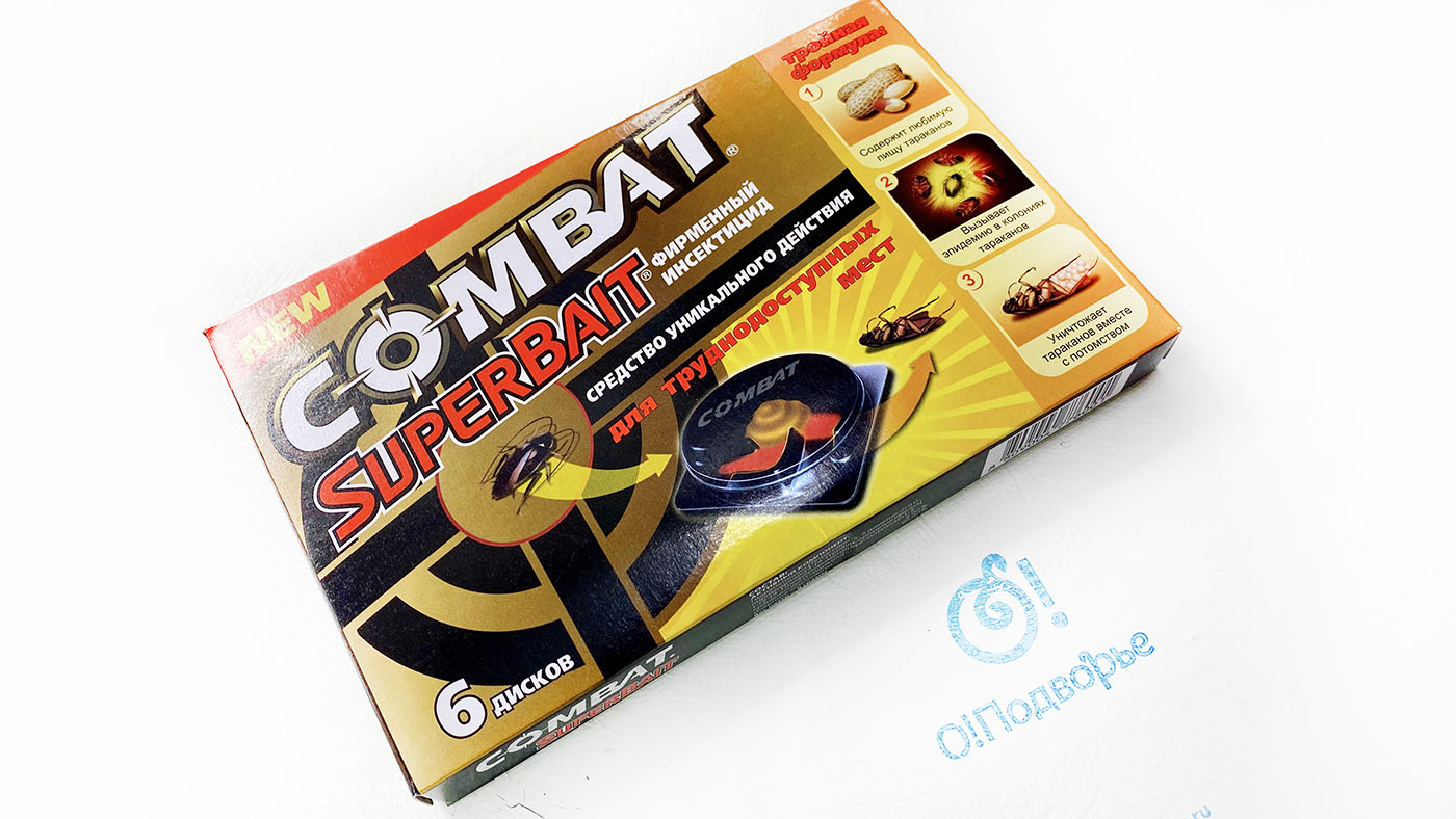 Средство COMBAT SuperBait фирменный инсектицид 6 дисков