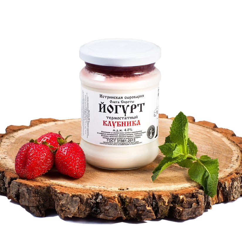 Йогурт клубника 4%, Истринская сыроварня Олега Сироты, 200 грамм