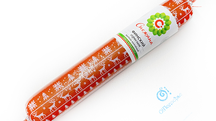 Сервелат "Финский" варено-копченый, Мясоперерабатывающий завод "Снежана" (Оля)