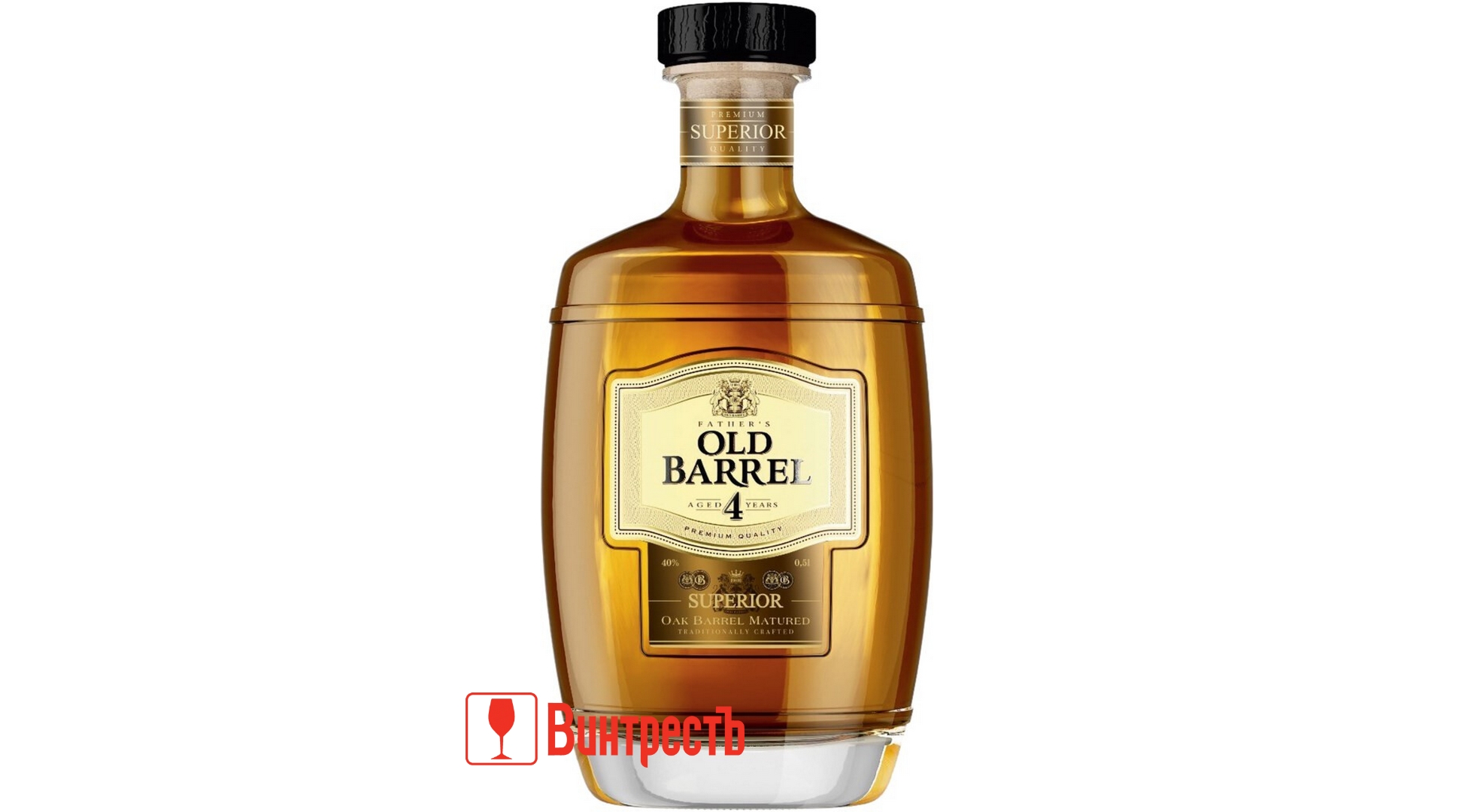 КОНЬЯК ФАЗЕРС ОЛД БАРРЕЛЬ 4ГОДА 0.5л