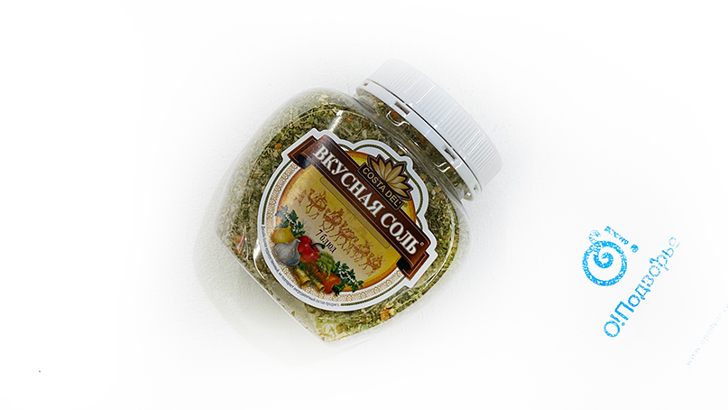 Соль с пряностями и овощами "Вкусная соль", Россия (на разв.), 400 грамм