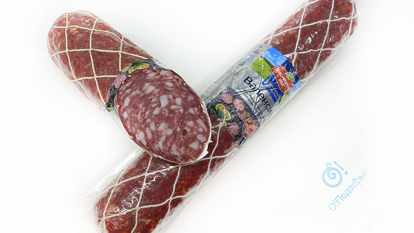 Колбаса мраморная сырокопченая Валенсия, Мясницкий ряд
