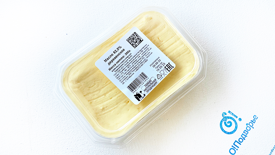 Масло сладко-сливочное традиционное 82,5% "Деревенское", "Октябрьское молоко", 300  грамм