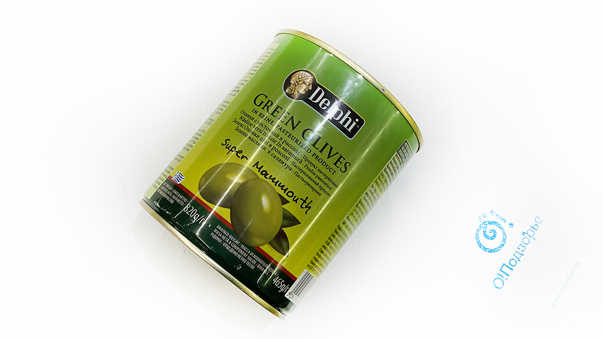 Оливки с косточкой в рассоле Delphi, Греция (на разв.) Нетто 820 грамм, продукта 465 грамм