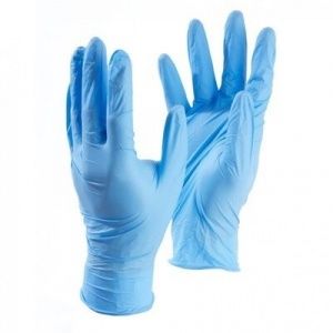 Перчатки хозяйственные нитрил н/оп (L голубой)