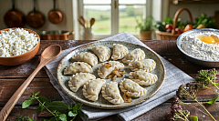 Вареники с картошкой и жареным луком (Домашняя готовая кулинария)