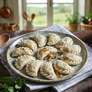 Вареники с картошкой и жареным луком (Домашняя готовая кулинария)