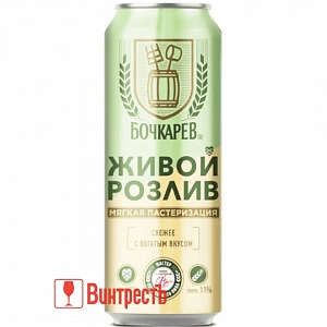 ПИВО БОЧКАРЕВ ЖИВОЙ РОЗЛИВ СВ.ПАСТ 430мл