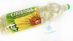 Масло подсолнечное рафинированное дезодорированное "Слобода" 1 литр