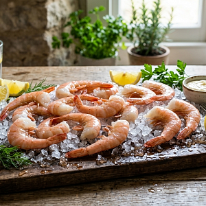 Креветки королевские  без головы Индия 1кг (упаковка) 