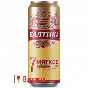 ПИВО БАЛТИКА МЯГКОЕ №7 450мл ЖБ