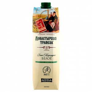 ВИНО МОНАСТЫРСКАЯ ТРАПЕЗА 1.0Л Б.П/СЛ																	