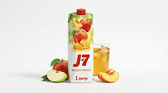 Сок J7 Яблоко-Персик 1 литр (ВТ)